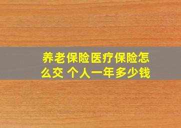 养老保险医疗保险怎么交 个人一年多少钱